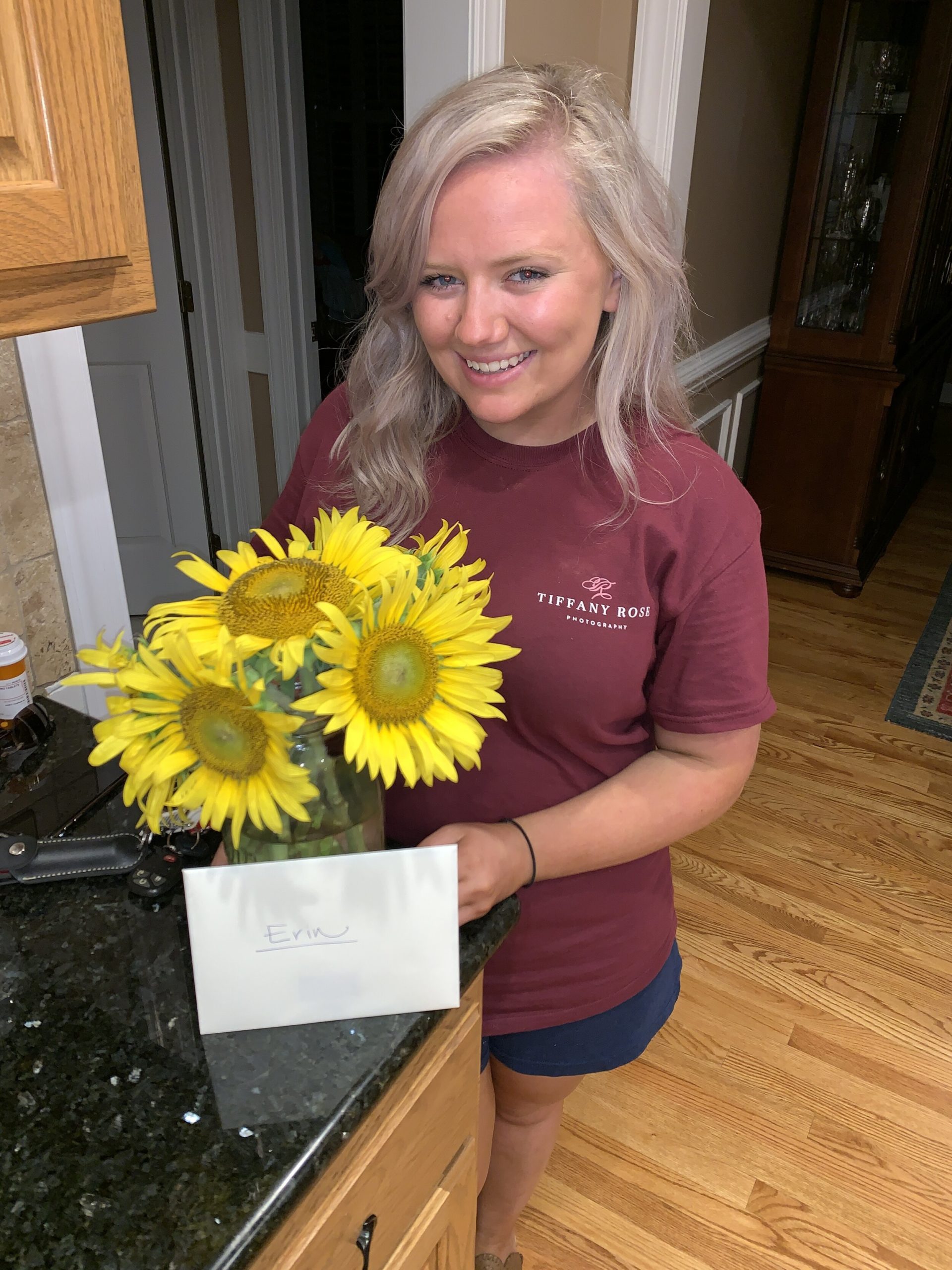  This beautiful girl came to my house at midnight, rode with my parents to church, jumped out of the car and surprised me with my favorite flowers. This girl is so thoughtful.  